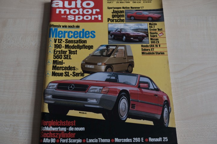 Deckblatt Auto Motor und Sport (07/1986)